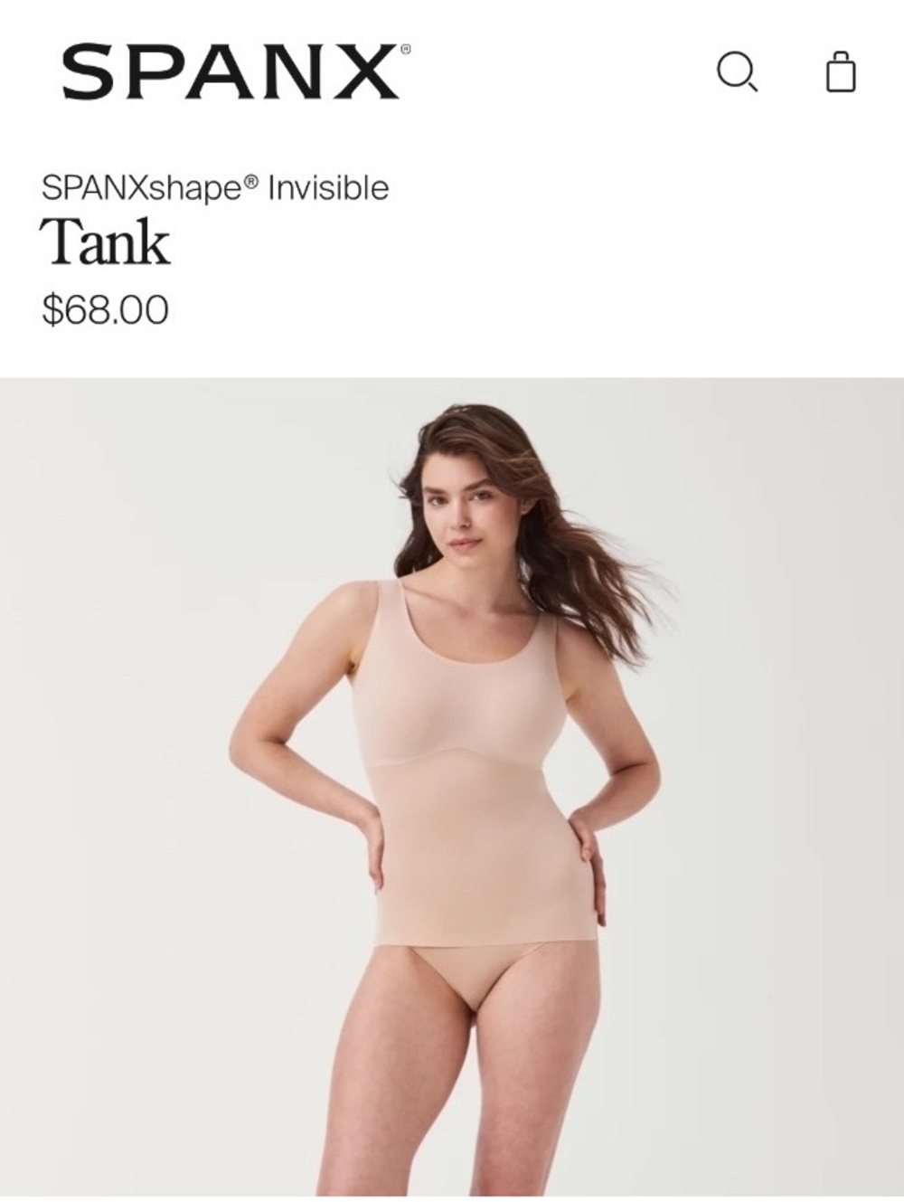 Spanx Shapewear Invisible Tank in Champagne Beige Multiple Sizes